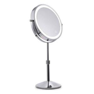 Desktop double-sided round LED light-emitting makeup mirror, lifting and magnifying makeup mirror, specifications: flat + seven times magnification (7