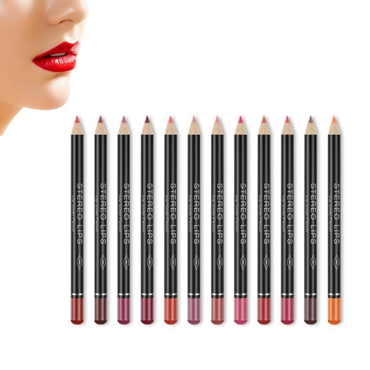 Sexy matte lipstick lip liner lip liner matte nude lip liner set beauty makeup tools cosmetics (12 colors box)
