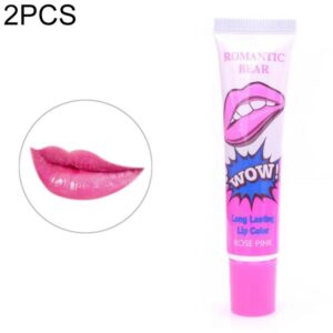 2 PCS Easy Peel Long Lasting Lip Gloss Waterproof Matte Lipstick Women Cosmetics (Rose Pink)