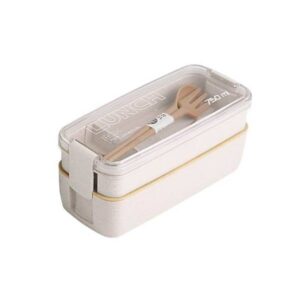 750ml Healthy Material Wheat Straw 2 Layer Lunch Box Dinnerware Food Storage Bento Container Microwave Lunchbox