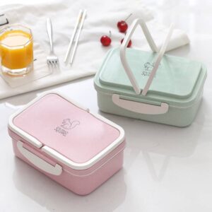 Wheat Straw Carrying Lunch Box Student Multi-layer Sushi Box Lunch Box Fruit Box Lunch Box Set 800-1000ml