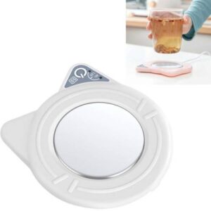 The Heating Coaster Cartoon Style Constant Temperature 55 Degrees Celsius Heating Coaster, CN Plug(White)