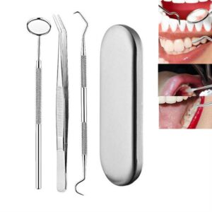 3-piece silver box, stainless steel dental tools, dental plaque protection tools, dental tool set