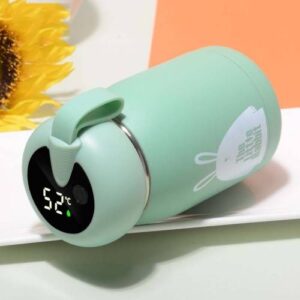 The Cartoon Thermos Mug Intelligent Temperature Measurement Color Change  and Display Temperature Water Cup Couple Children Student Cup, Capacity: 320