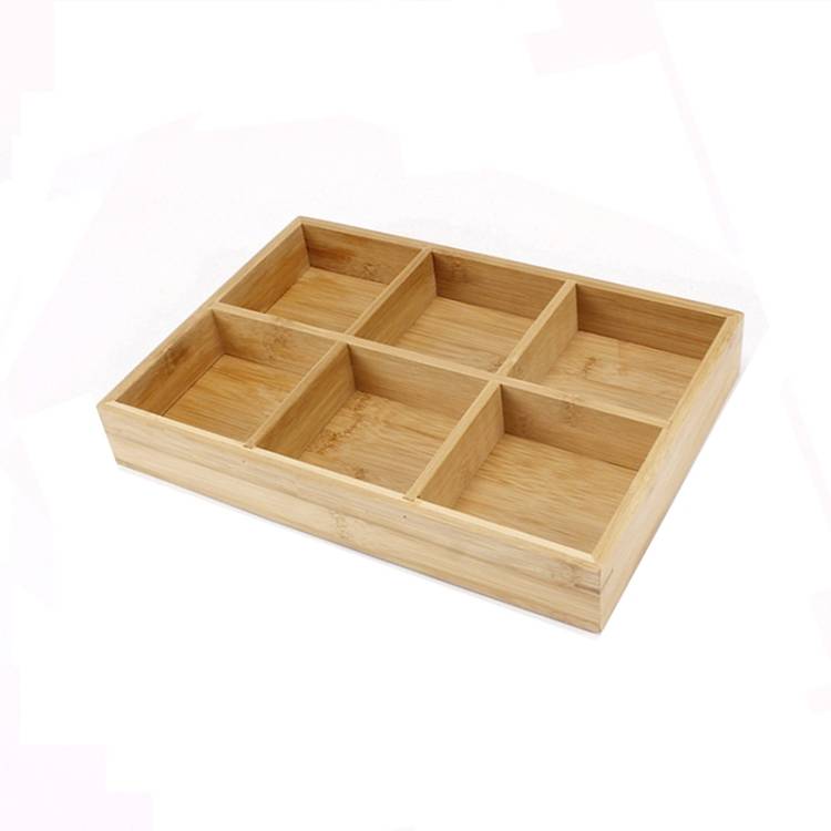 Hot Pot Bamboo Plate Compartmental Platter Vegetable Wood Tray Set