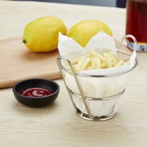J13449 Stainless Steel Mini Fries Basket Restaurant Snack Bread Plate