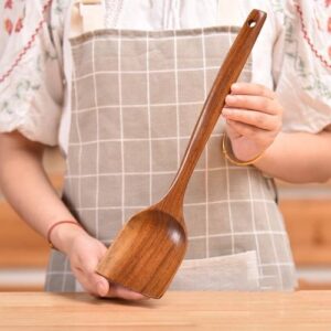 Non-Stick Pot Wood Shovel Teak Cooking Pot Shovel Tableware Curved Spatula