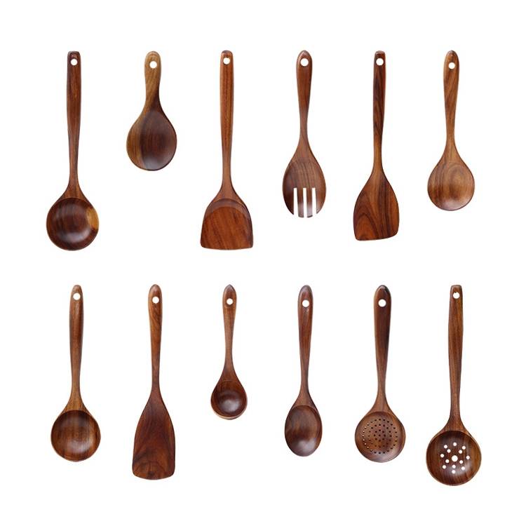 Non-Stick Pot Wood Spoon Teak Scoop Tableware Small Spoon