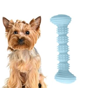 Pet TPR teething toy chewing dog toothbrush toy teeth cleaning and molaring dog stick (blue)