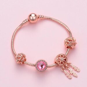 SL136 Women’s Rose Gold Beaded Bracelet