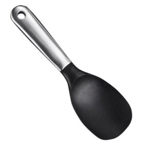 20561 Household Kitchen Stainless Steel Rice Spoon Silicone Long Handle Large Rice Scoop