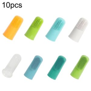 10 pieces of pet fingertips, toothbrushes, cat and dog oral cleaning tools, randomly shipped in color