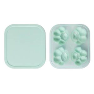 Household Cat Paw Shape Creative Silicone Ice Box Ice Cube Mold Ice Hockey DIY Food Supplement Box with Lid(Vegetation Green)