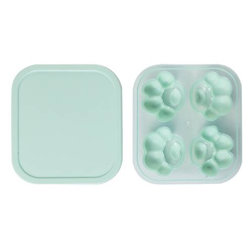 Household Cat Paw Shape Creative Silicone Ice Box Ice Cube Mold Ice Hockey DIY Food Supplement Box with Lid(Vegetation Green)