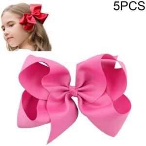 5 6-inch Colorful Children’s and Girls Large Solid Bow Hair Clips for Sale