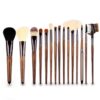 ZOREYA 15-in-1 Black Walnut Makeup Brush Set Complete Set of Beauty Tools Nylon Hair Loose Powder Brush Makeup Brush (ZP15)