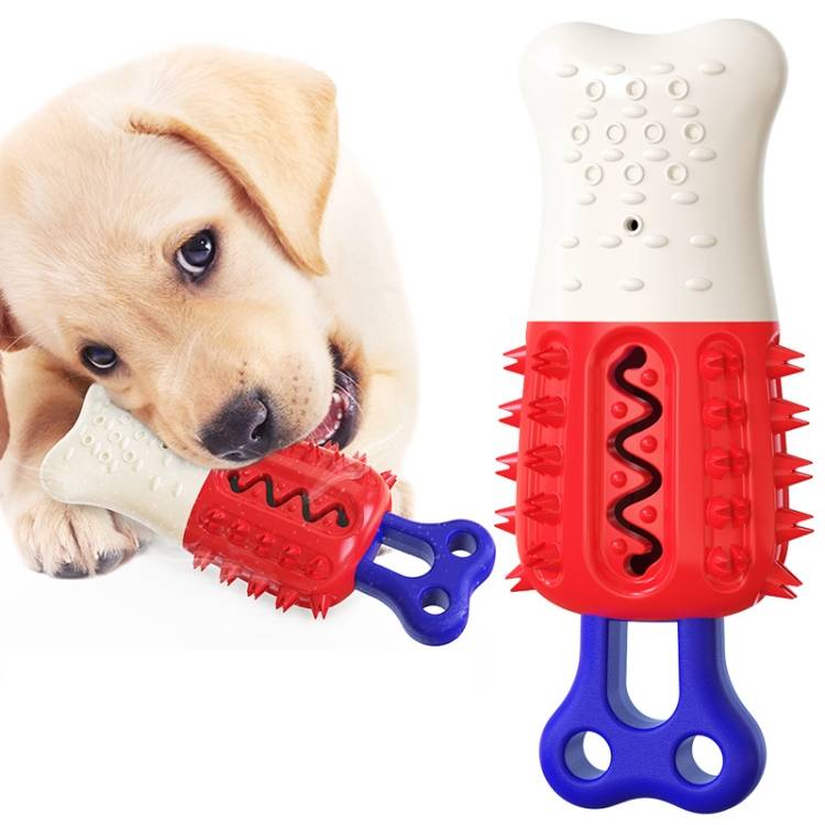 Dog teething stick chew dog toothbrush cooling popsicle toy (blue)
