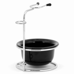 Men’s facial cleaning and shaving brush alloy bowl rack set (rack+bowl)
