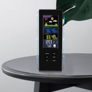 ireless Colorful Screen Indoor And Outdoor Temperature Humidity Meter Barometer Smart Digital Electronic Clock With Backlight(TS-74-B-US)