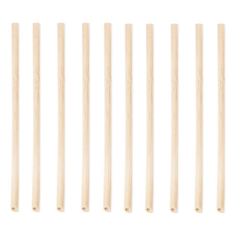 10 PCS Juice Coffee Pearl Milk Tea Natural Degradable Bamboo Straw