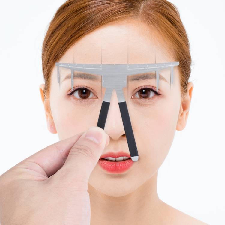 Three-point positioning stainless steel eyebrow ruler