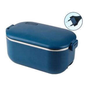 48W 1L 304 Stainless Steel Heating Lunch Box Can Be Plugged In EU Plug(Blue)