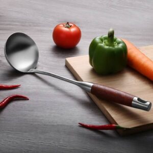304 Stainless Steel Wooden Handle Kitchenware Kitchen Equipment, Style: Soup Spoon