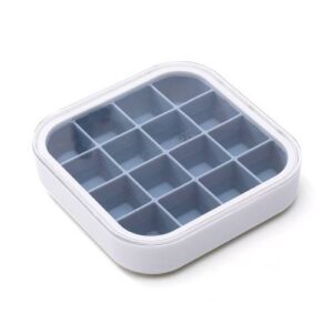 16 Grid Silicone Soft Bottom Homemade Ice Tray Mold With Cover(Blue)