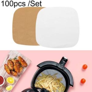 Air Fryer Special Paper Pad Grilled Meat Paper Oil Absorbed Paper, Color Random Delivery, Style: Square Without Hole (25cm)
