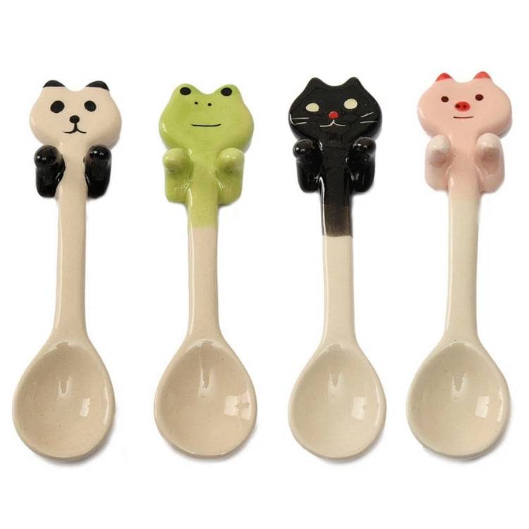 Cartoon Tableware Ceramic Coffee Cup Hanging Spoon