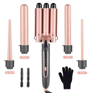 5-in-1 tube replacement LED display tourmaline ceramic curler