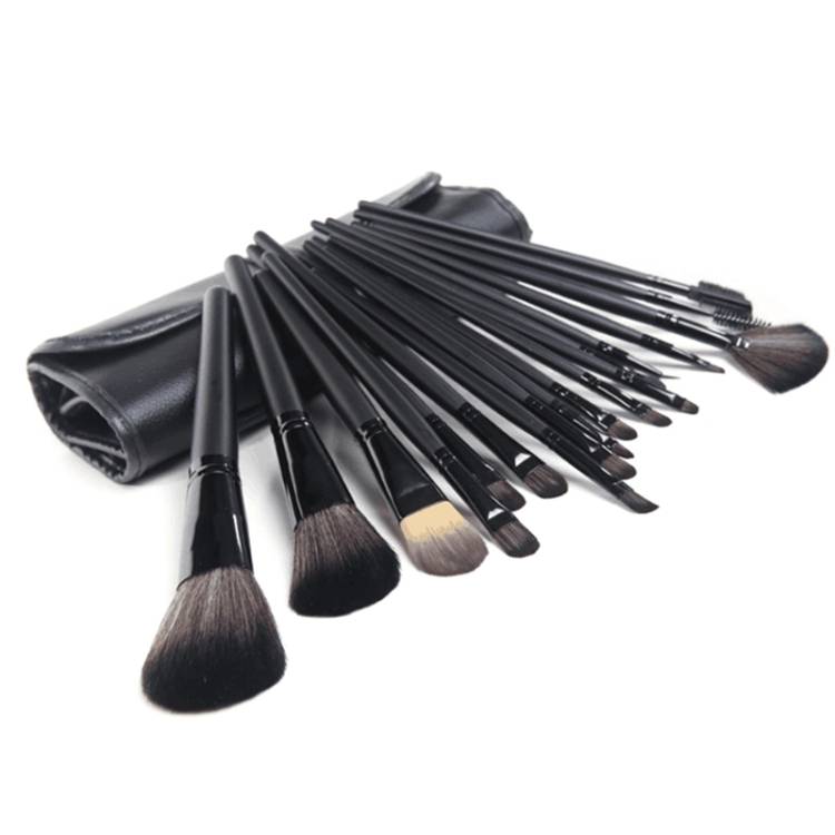 18 pieces/set black makeup brush set loose powder brush beauty tools