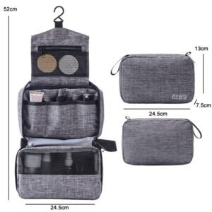 Portable travel waterproof toiletries storage bag (grey)