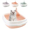 Semi enclosed cat litter box, cat toilet with cat litter shovel