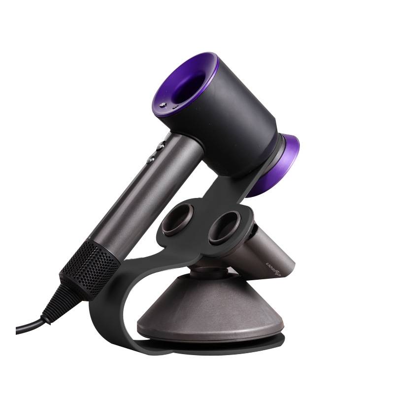 No-punch standing hair dryer holder for Dyson 002 black