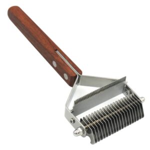 Pet wooden handle dual-purpose stainless steel comb pet hair removal comb