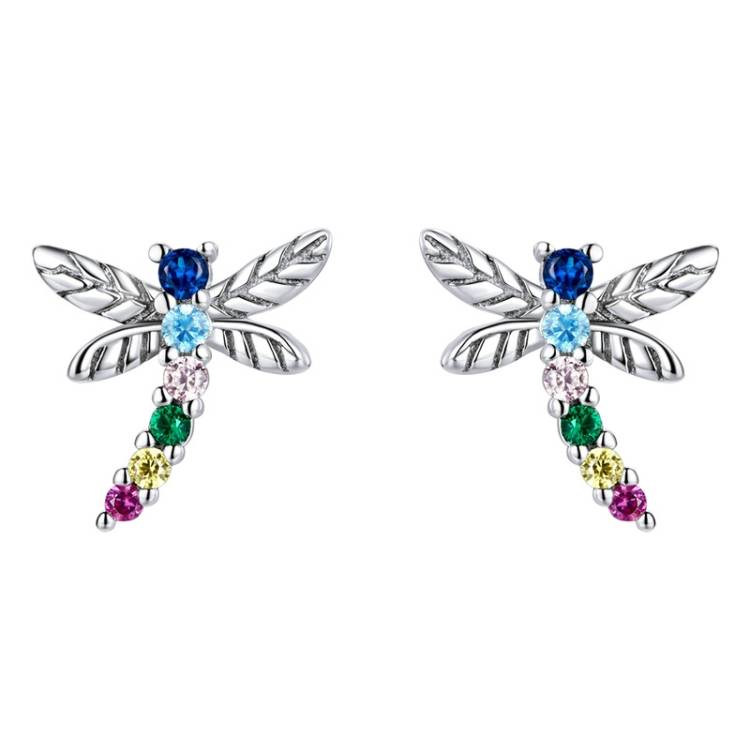Insect series earrings 925 silver earrings, style: Dragonfly