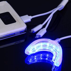 16 LED blue light dental tray light dental set accessory blue light with 3-in-1 data cable