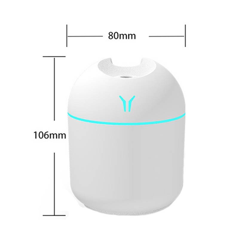 USB Mini Desktop Colorful Night Light Car Humidifier, Specifications: 220ML (Y2-White)