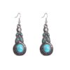 E1911-7 Turquoise Ethnic Style Earrings with a Simple and Retro Style