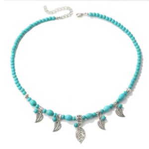 Bohemian Turquoise Natural Stone Sweater Vintage Pendant