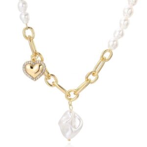 N2209-2 Smooth Diamond Love Women’s Elegance Necklace with Collar Chain