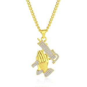 Handheld gun exaggerated hip-hop necklace collarbone chain