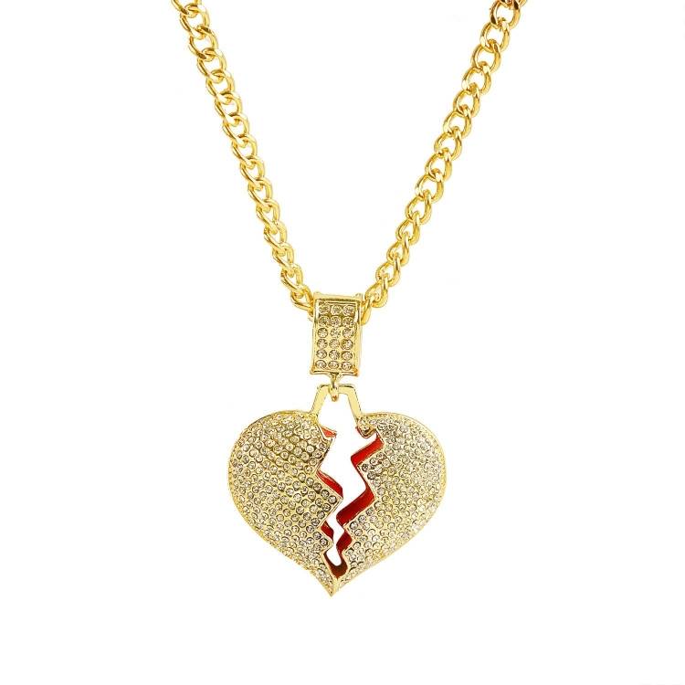 Heartbroken exaggerated hip-hop necklace collarbone chain