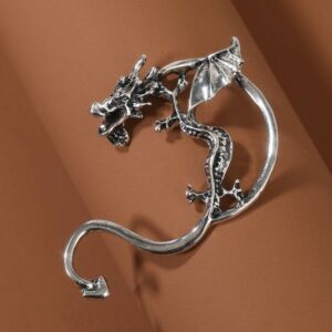 Gothic style earrings, retro elf wings, ear clip, dark punk style demon ear loop