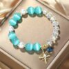 S2204-2 Blue Cat Eye Crystal Beaded Bracelet Women’s Natural Crystal Bracelet