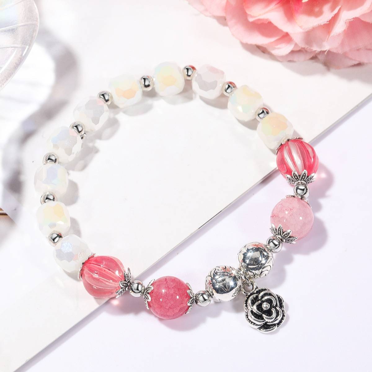 S2203-1 Crystal Beaded Bracelet Women's Natural Crystal Bracelet