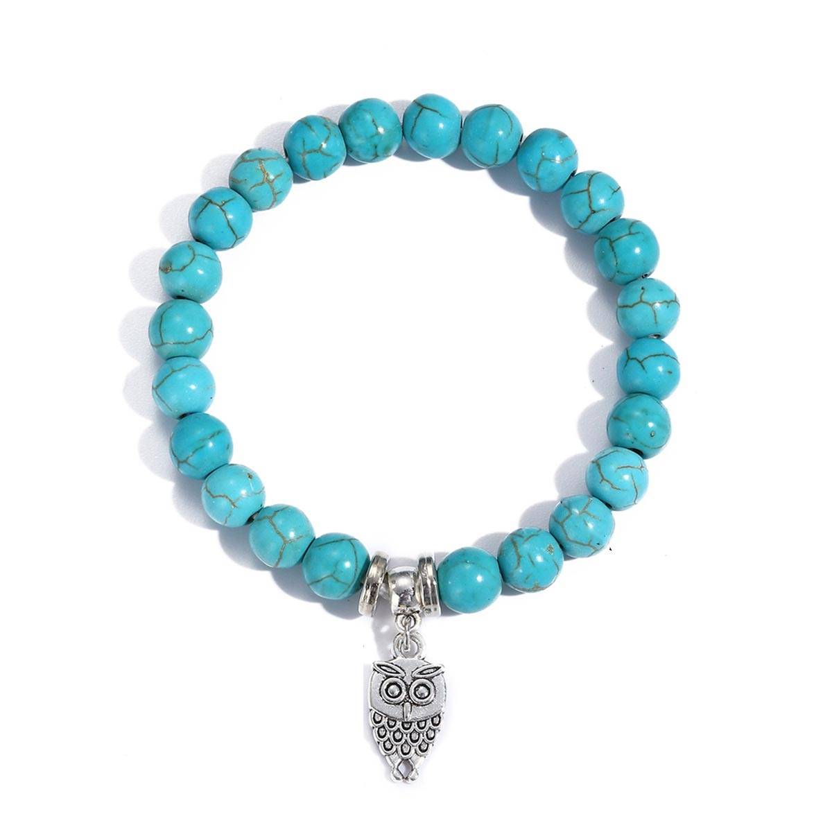 S2208-2 Owl Women's Beaded Bracelet Turquoise Ethnic Style Bracelet