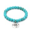 S2303-4 Compass Women’s Beaded Bracelet Turquoise Ethnic Style Bracelet