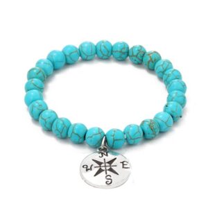 S2303-4 Compass Women’s Beaded Bracelet Turquoise Ethnic Style Bracelet